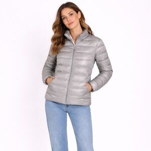 Uniqlo Ultra Light Down Jacket Silver Grey Small travel packable